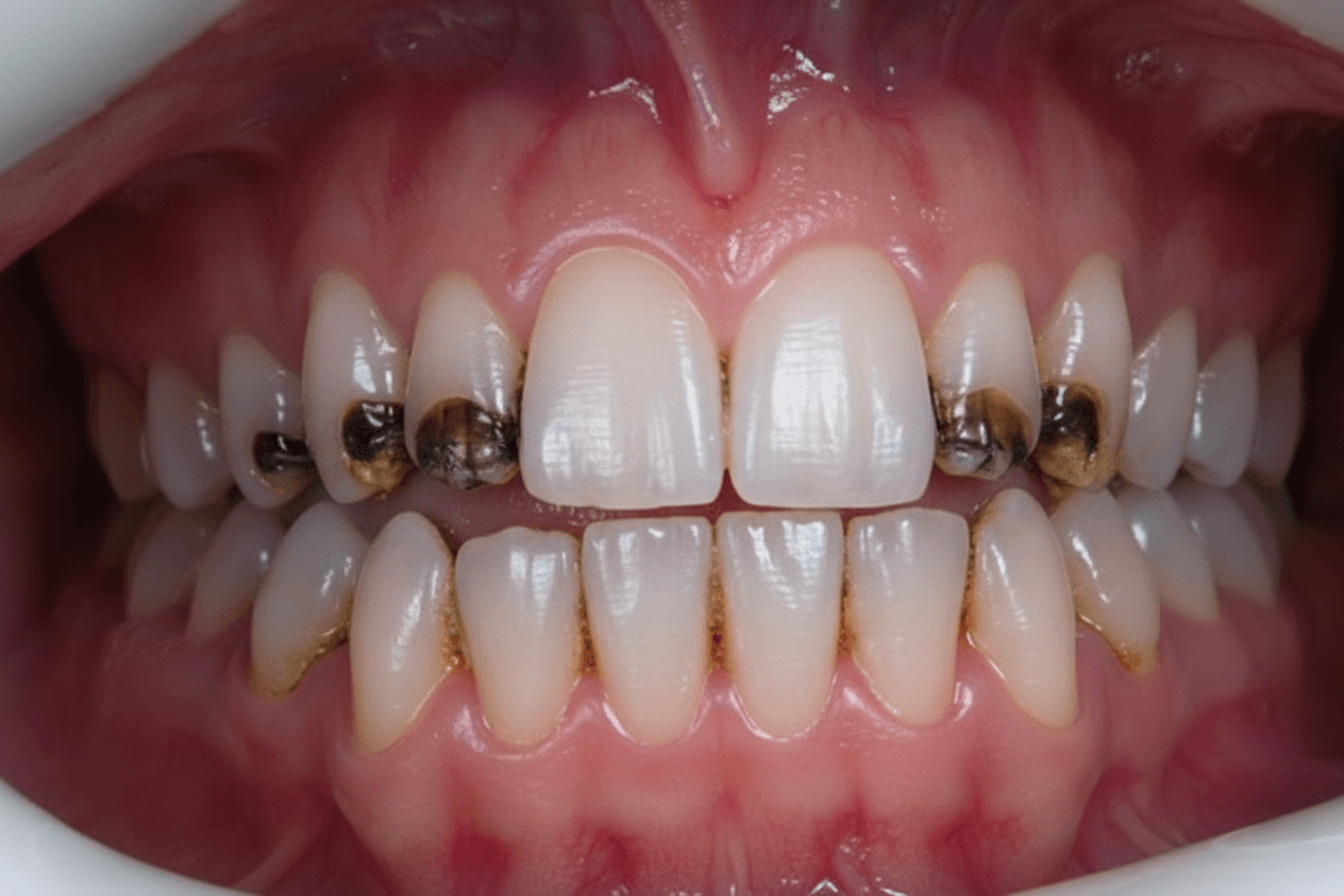 Restauração de Cáries Dentárias - Antes